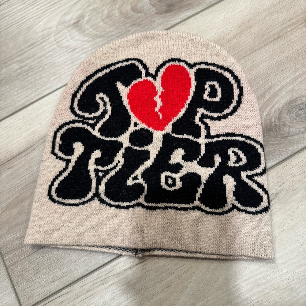 Beige and Black Beanie